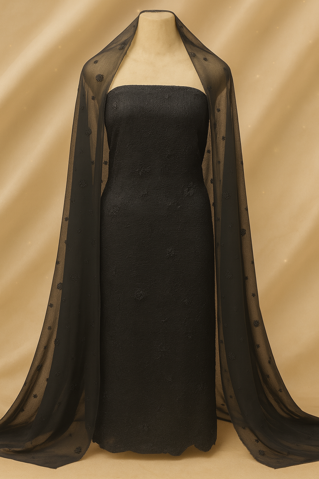 BLACK EMBROIDERY 2 PCS