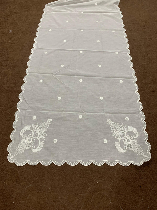 Premium Dyeable Voile Lawn Dupatta – 4 Side Cutwork Embroidered